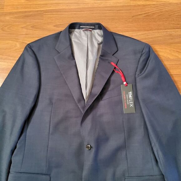 Tommy Hilfiger THFLEX Men's Wool Modern Fit Suit Jacket Blazer 42L Navy Blue - Picture 5 of 9